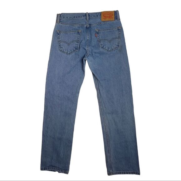 VINTAGE Levi's 505 straight leg medium wash unisex denim jeans 30x30 - Picture 3 of 14